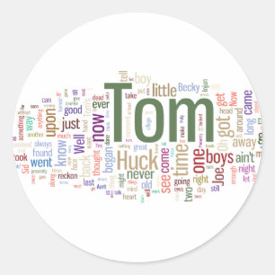 Tom Sawyer ordmoln Runt Klistermärke