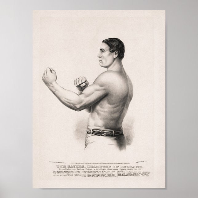 Tom Sayers - Engelska Bare-Knuckle Champion Poster (Framsidan)