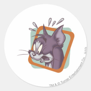Tom Scaredy katt Runt Klistermärke
