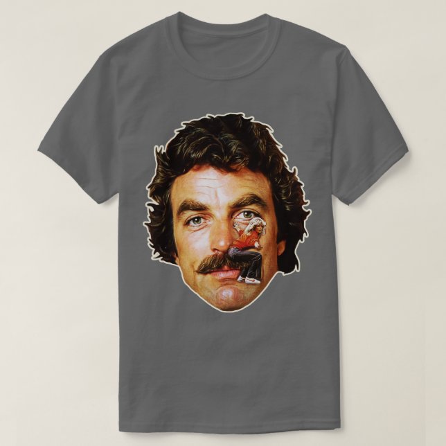 Tom Selleck Mustache Ride T Shirt (Design framsida)