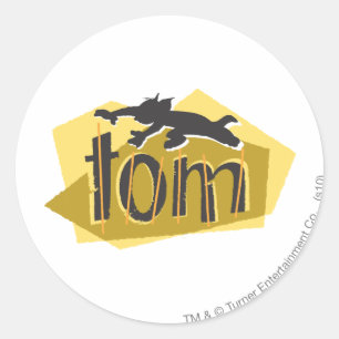 Tom Silhouette Logotyp Runt Klistermärke