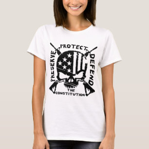 Töm skullskydd, skydd och försvar t shirt