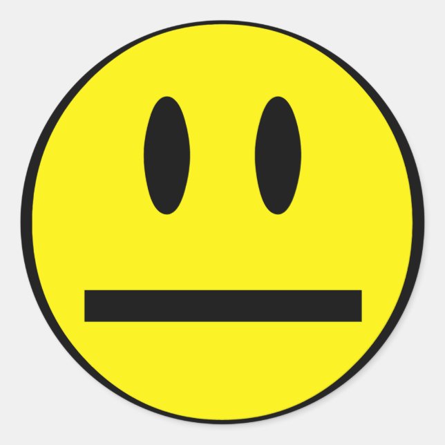 Tom Smile Ansikte Runt Klistermärke (Framsida)