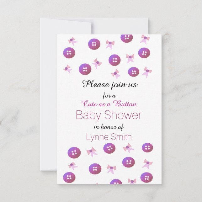 Töm som en inbjudan till babybabyåda med knapp (Framsida)