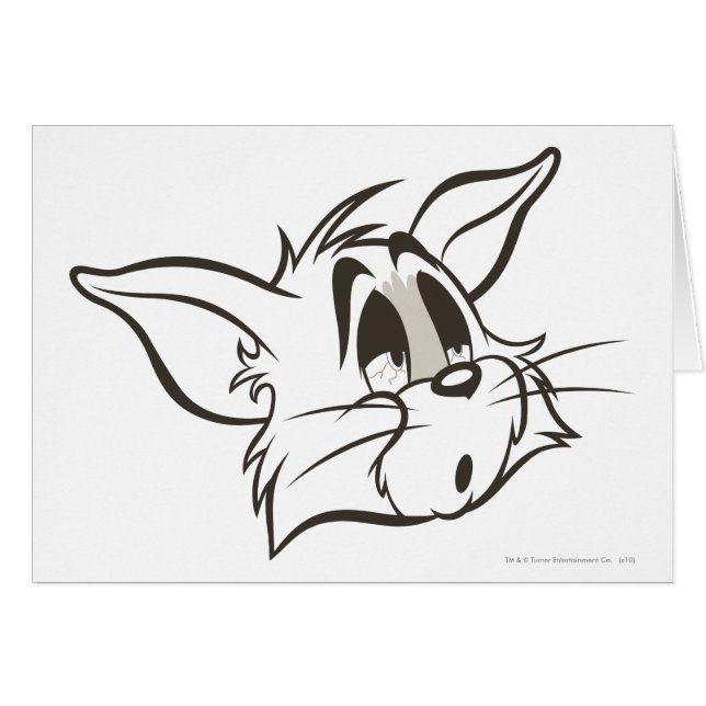 Tom Sömnig Katt Hälsningskort (Framsidan Horizontal)