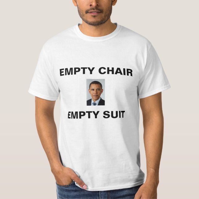 Töm stolen, tom kostym tee shirt (Framsida)