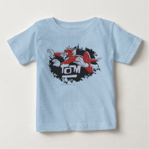 Tom svart och röd logotyp tee shirt
