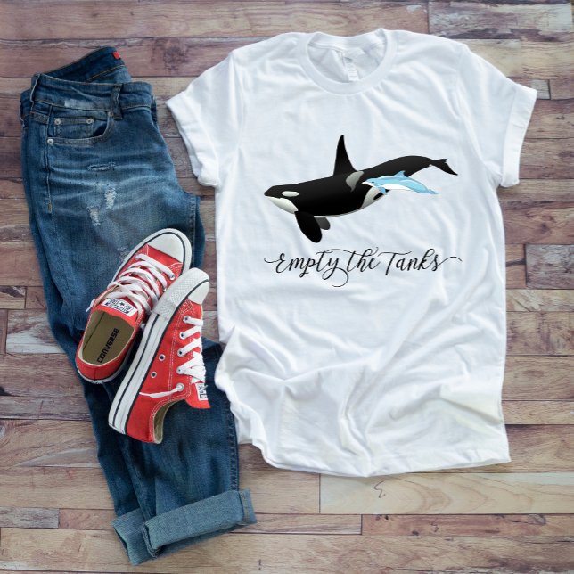 Töm Tankerna Dolphin Free Orca Killer Whale T Shirt (Skapare uppladdad)
