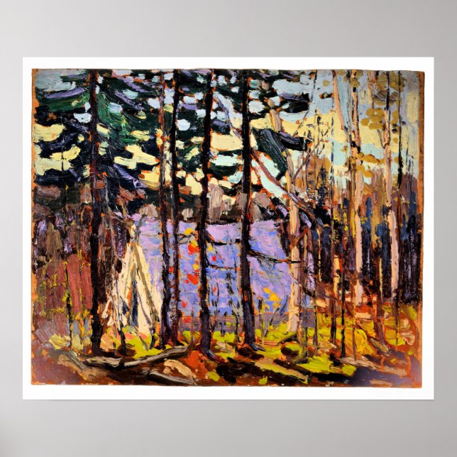 Tom Thomson - Artists Camp, Canoe Sjö Poster (Framsidan)