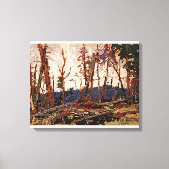 Tom Thomson - BURNT LAND EVENING SKETCH FOR BUR Canvastryck (Framsida)