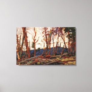 Tom Thomson - BURNT LAND EVENING SKETCH FOR BUR Canvastryck