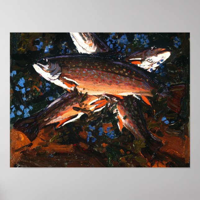 Tom Thomson Canadian Painting Autumn Three Trout Poster (Framsidan)
