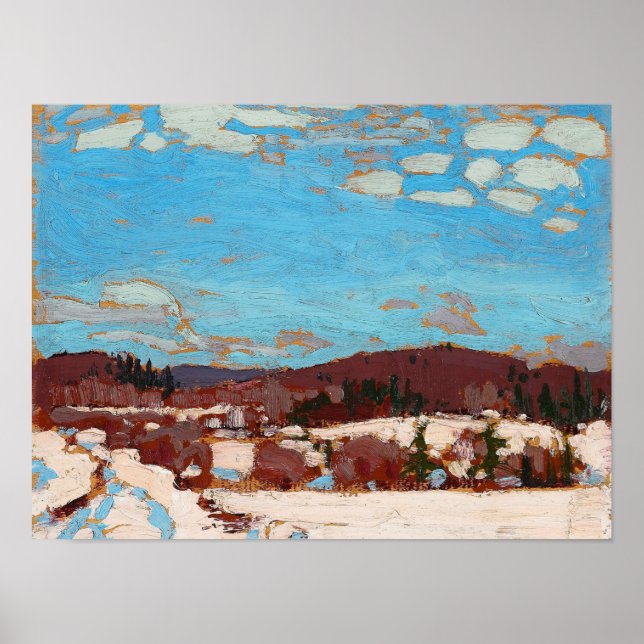 Tom Thomson Painting Ontario Winter Ligcape Poster (Framsidan)