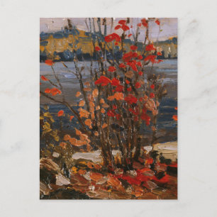 Tom Thomson Painting Sjö och Red Träd Ontario P Vykort