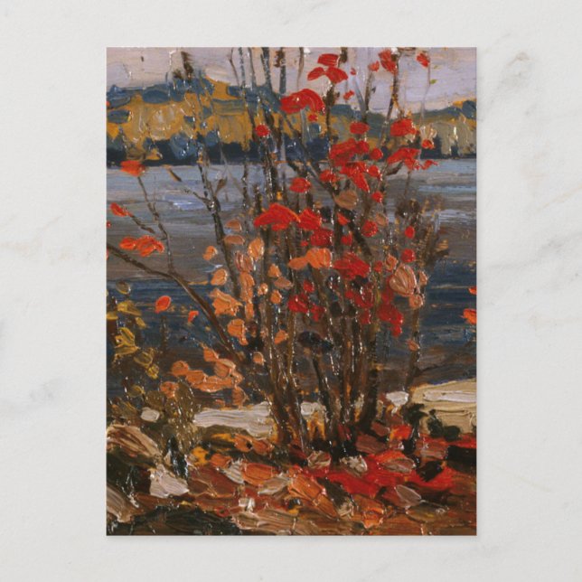  Tom Thomson Painting Sjö och Red Träd Ontario P Vykort (Framsida)