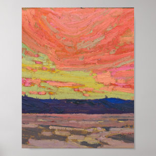 Tom Thomson Painting Sunset Ontario Ligcape Poster