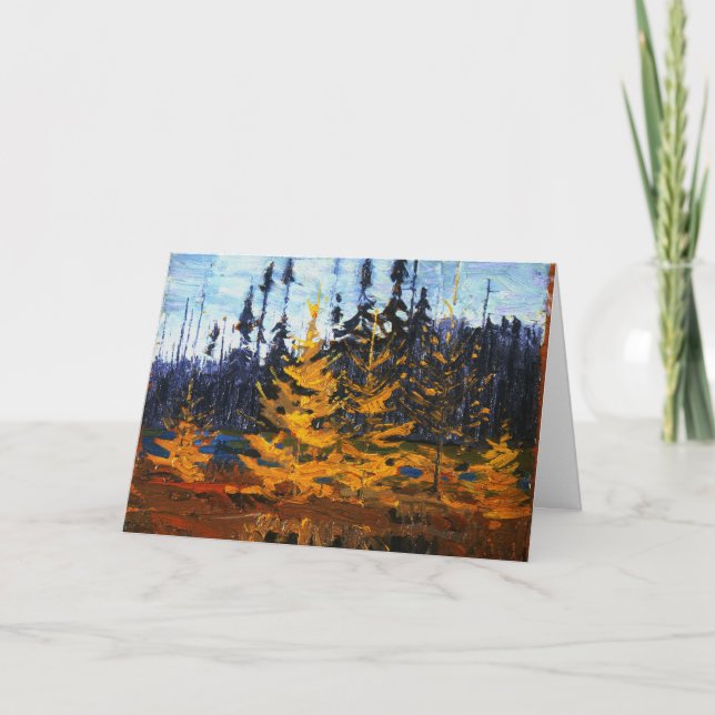 Tom Thomson Painting Tamaracks Canadian Wilderness Kort (Framsida)