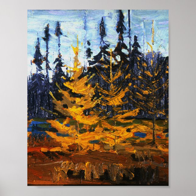Tom Thomson Painting Tamaracks Canadian Wilderness Poster (Framsidan)