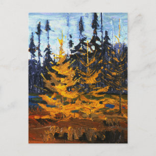 Tom Thomson Painting Tamaracks Canadian Wilderness Vykort