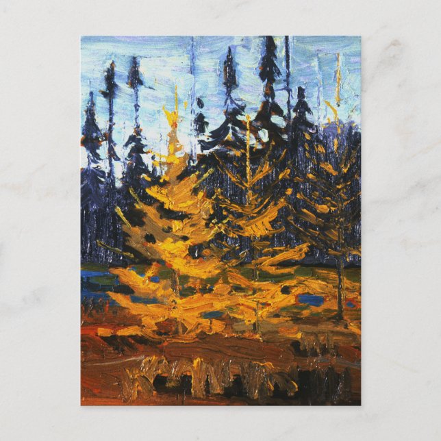 Tom Thomson Painting Tamaracks Canadian Wilderness Vykort (Framsida)