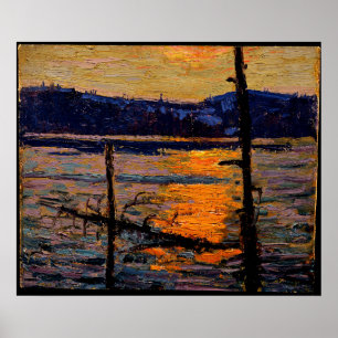 Tom Thomson - Sunset, Canoe Sjö Poster