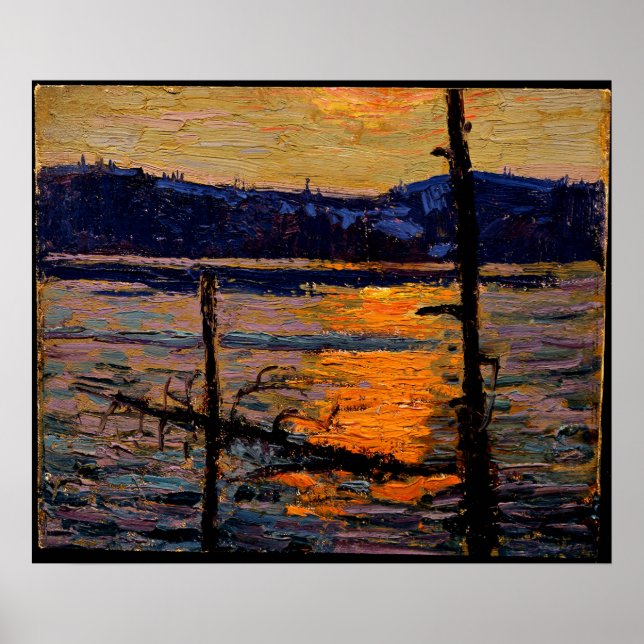 Tom Thomson - Sunset, Canoe Sjö Poster (Framsidan)