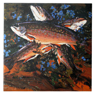 Tom Thomson - Tre trout Kakelplatta