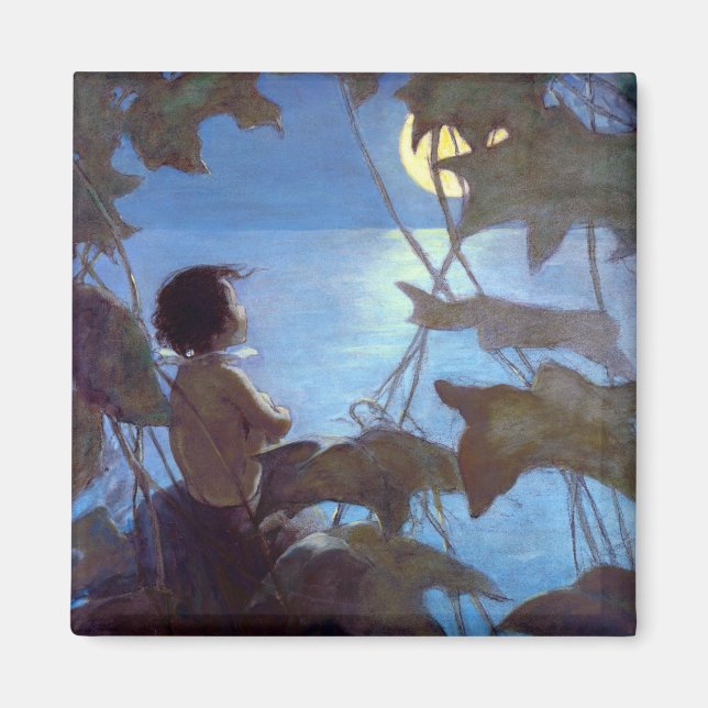 Tom tittar på Måne, Jessie Willcox Smith Magnet (Framsidan)