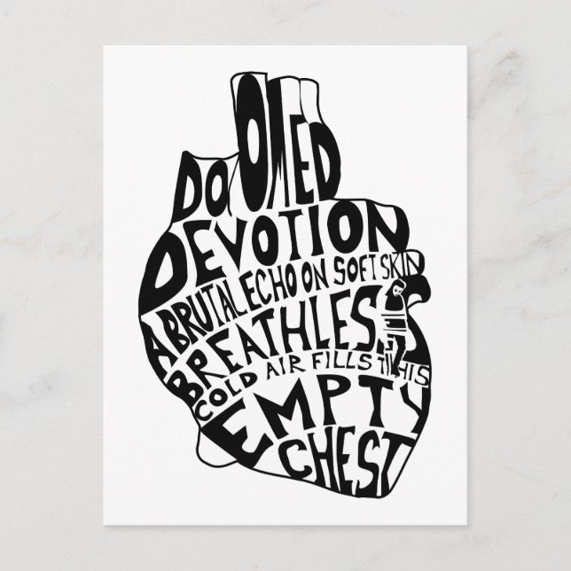 tom tom : anatomiskt hjärta vykort (Framsida)