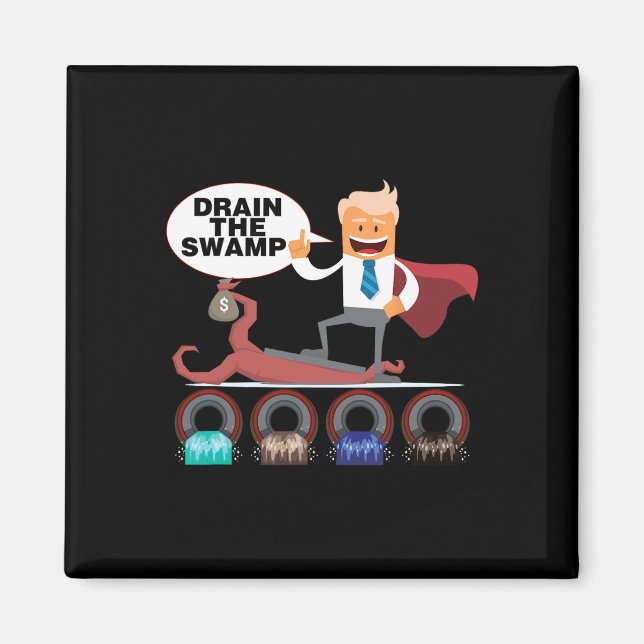 Töm Träsket Rolig Politisk Trump Fras  Magnet (Framsidan)