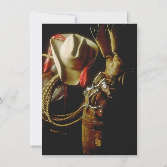 Tom värddator Westernare Temaparty Inbjudningar (Framsida)