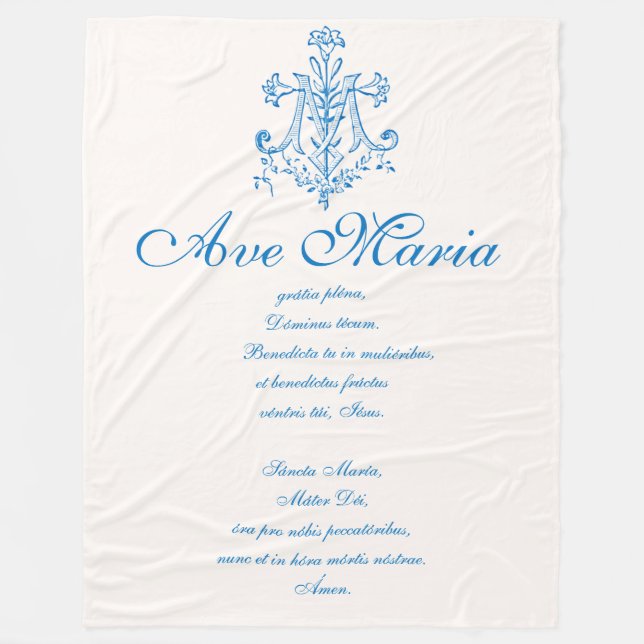 Tom Virgin Mary Hail Mary Ave Maria Prayer Fleecefilt (Framsidan)