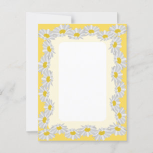 Tom vit Daisy med Lemon Gult Card Vykort
