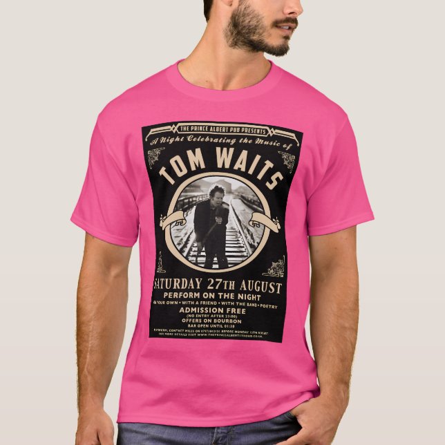 Tom Waits-evenemangskonsert Poster T Shirt (Framsida)