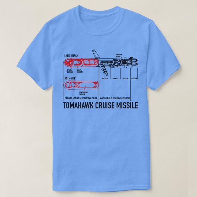 Tomahawk Cruise Missile Blueprint Diagram T Shirt (Design framsida)