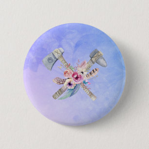 Tomahawk Feathers and Flowers Watercolor Design Knapp