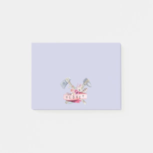Tomahawk Hammer och Flowers Watercolor Design Post-it Block