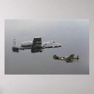 Tomahawk P-40 och A-10 Warthog Poster