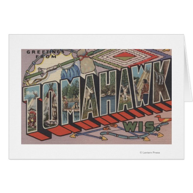 Tomahawk, Wisconsin - Stora Brev Scenes Hälsningskort (Framsidan Horizontal)