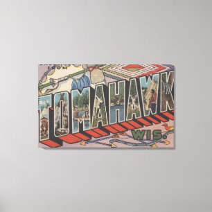 Tomahawk Wisconsin - stora brevplatser Canvastryck