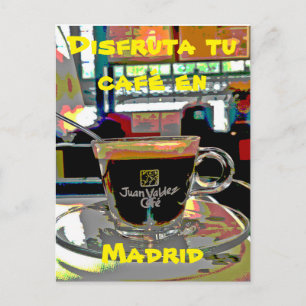 Tomar un café en Madrid España Vykort