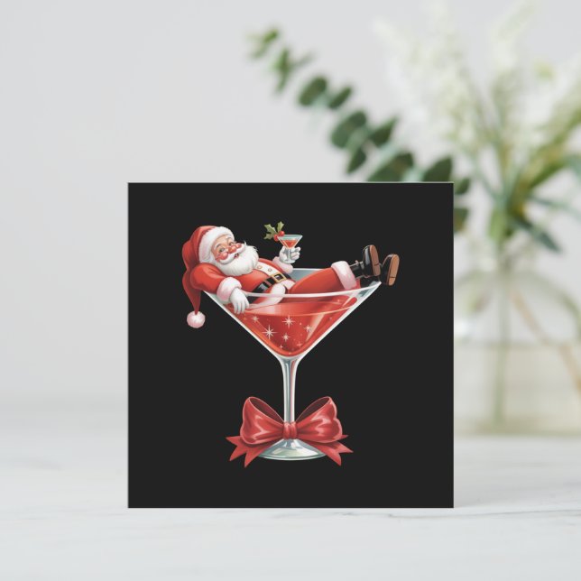 Tomas Julkaos Christmas Martini Roligt Tomte  Julkort (Stående Fram)