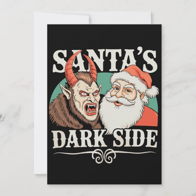 Tomas mörka sida Krampus Krampusnatt Jul Julkort (Framsida)