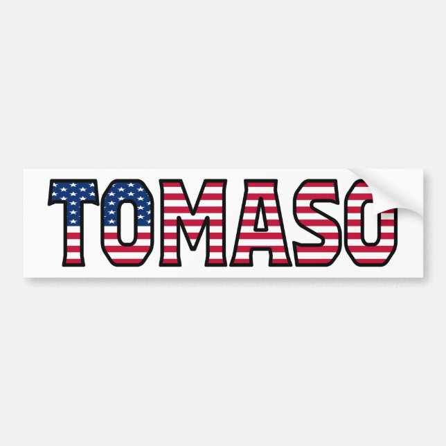 Tomaso Namn Vorname USA Aufkleber Sticker Auto Bildekal (Framsidan)