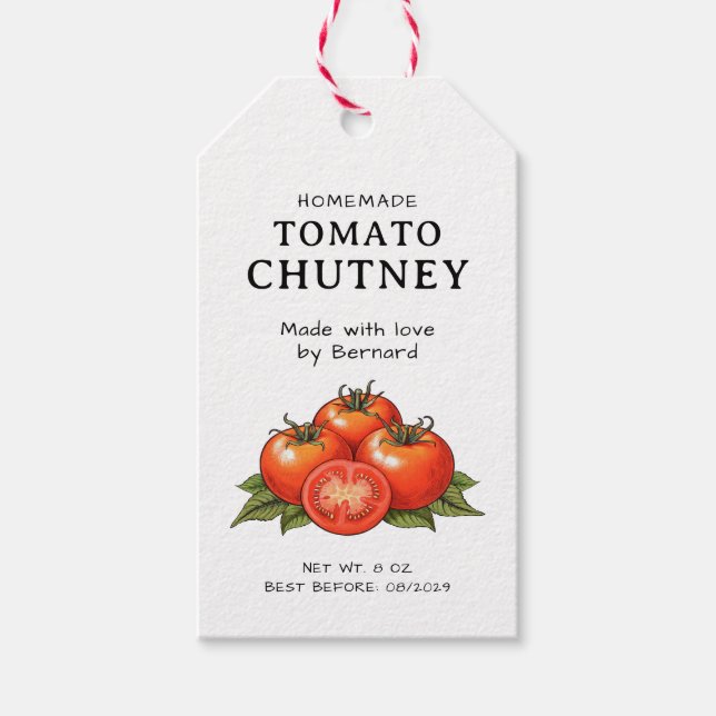 Tomat-chutney-etikett Presentetikett (Framsidan)