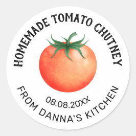 Tomat Chutney konserver etikett med röd tomat