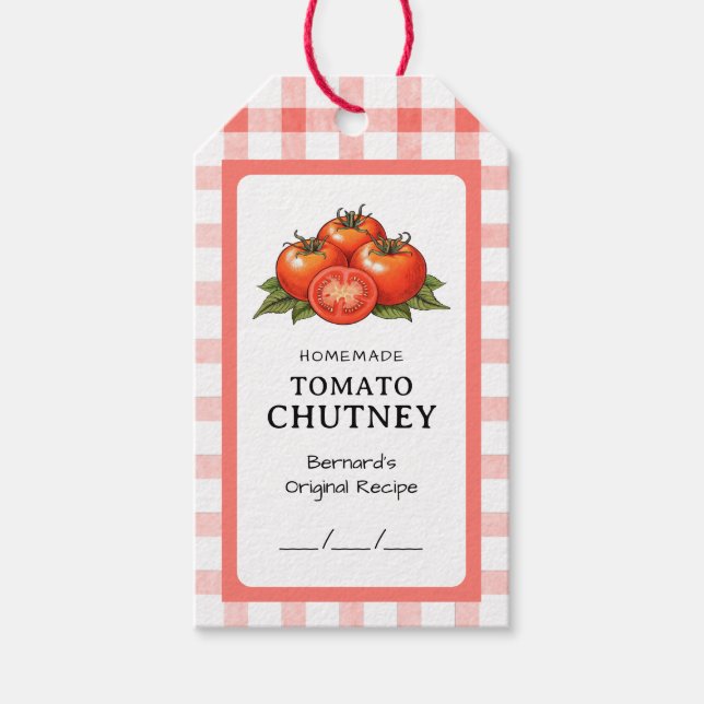 Tomat Chutney Konserverad Presentetikett (Framsidan)