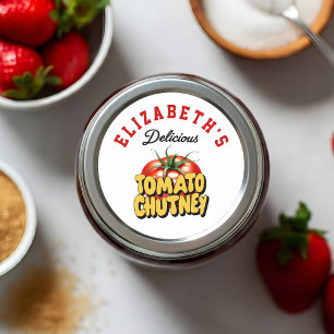 Tomat Chutney Runt Klistermärke