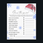 Tomat - Gissa prist spel<br><div class="desc">Vinterbabyduschen! Jul baby! Vattenfärgshatt! Inbjudan dina gäster med den här vattenfärgen Santa hat och snöflingor - inbjudan till elegant för babydusch. Matchande objekt är tillgängliga.</div>
