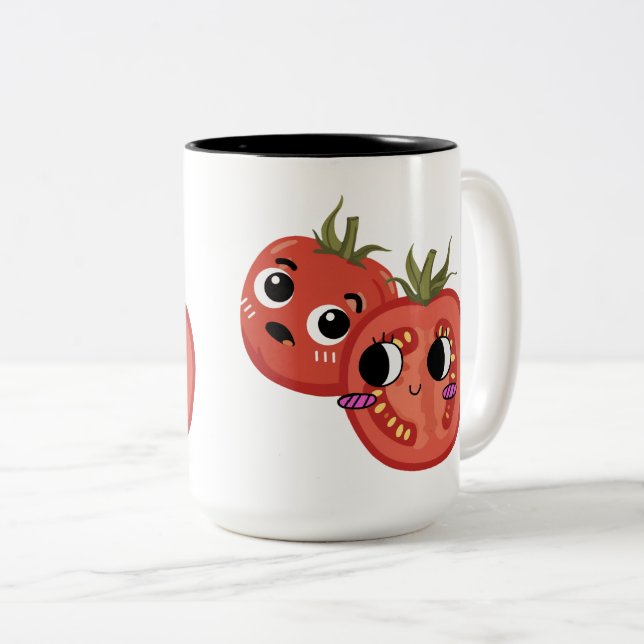 Tomat i förundran  Två-Tonad mugg (Framsida höger)